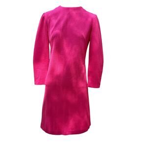 Vintage 60s/70s MOD Shift Dress Size Small/Med A-line Pink Longsleeve